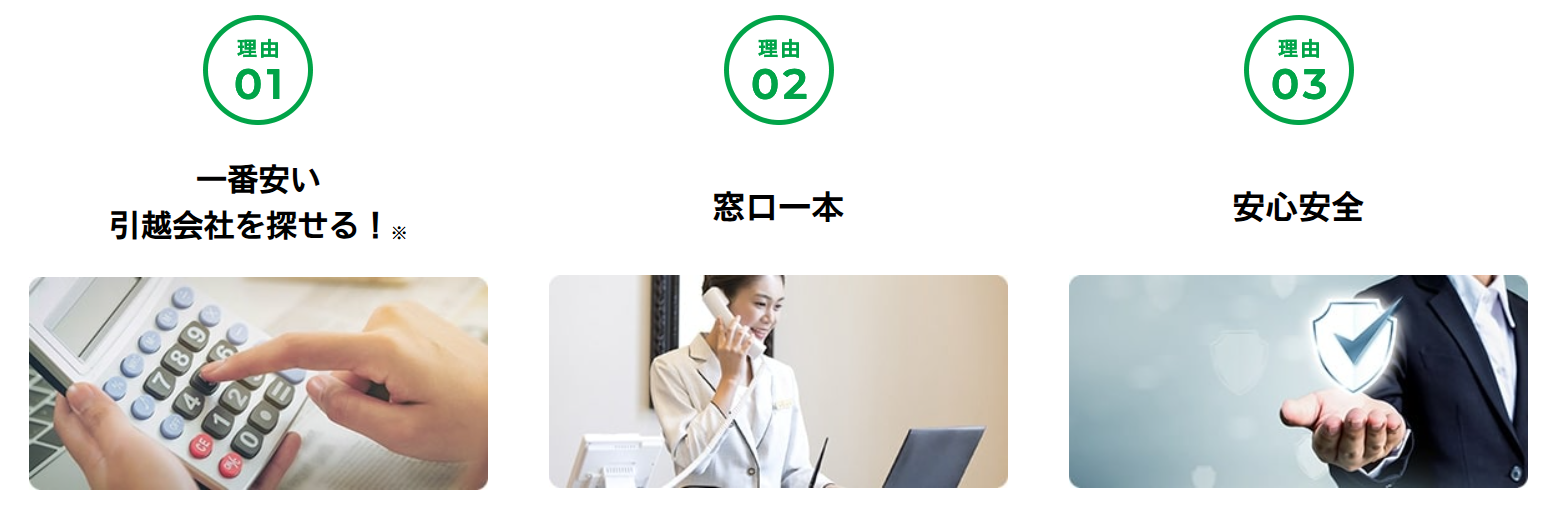 一番安い引越会社を探せる・窓口一本・安心安全